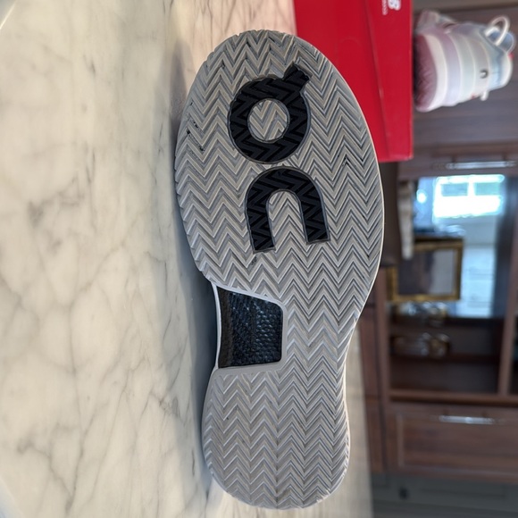 On Running White Sneakers with Pink Tongue Accents - Picture 3 of 4